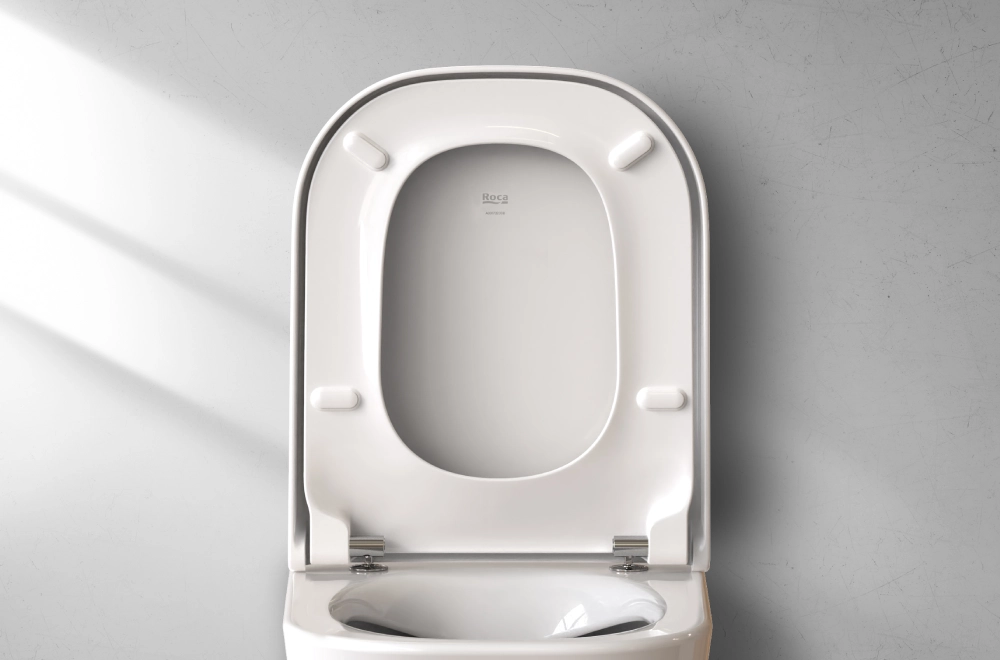 Weißer Lackierter Toilettensitz „Rock Hall“ – Quadratisch, Antibakteriell